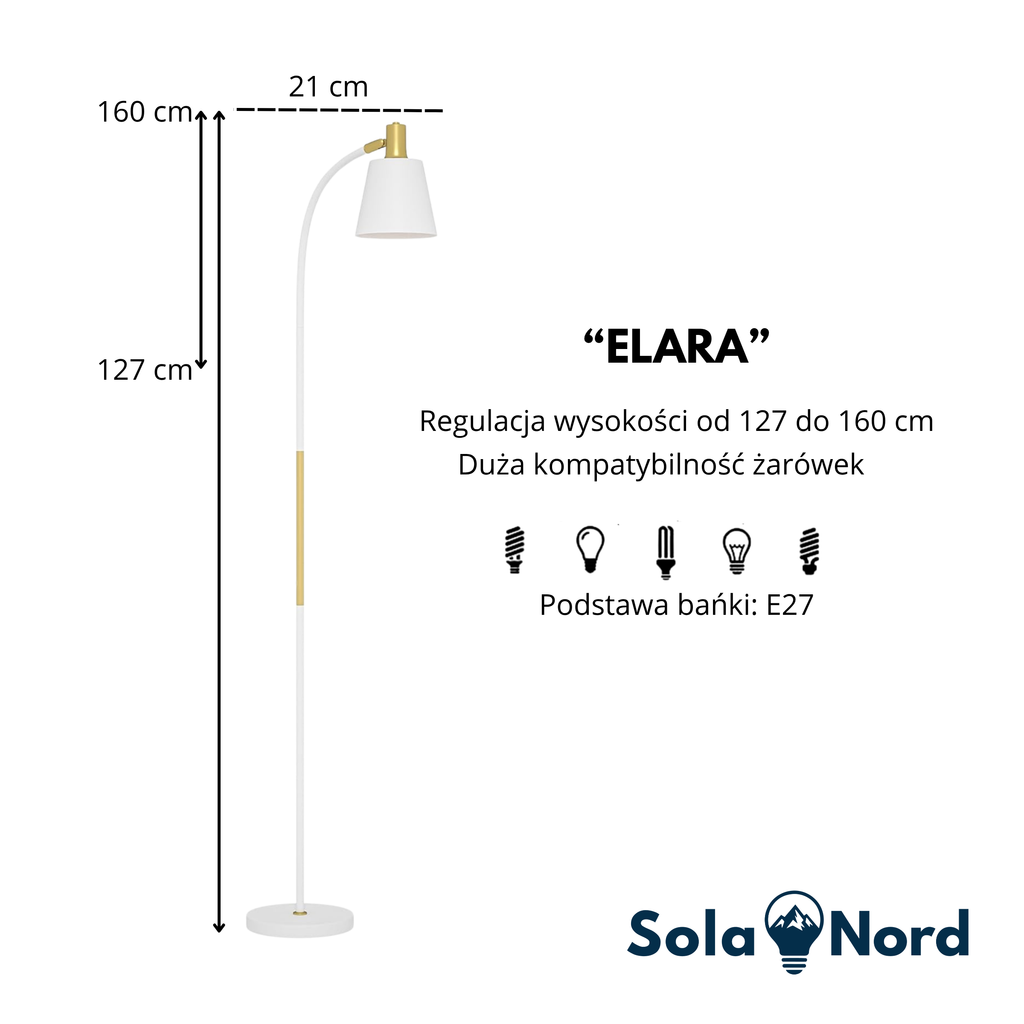 ELARA - Lampa stojąca, Golden White