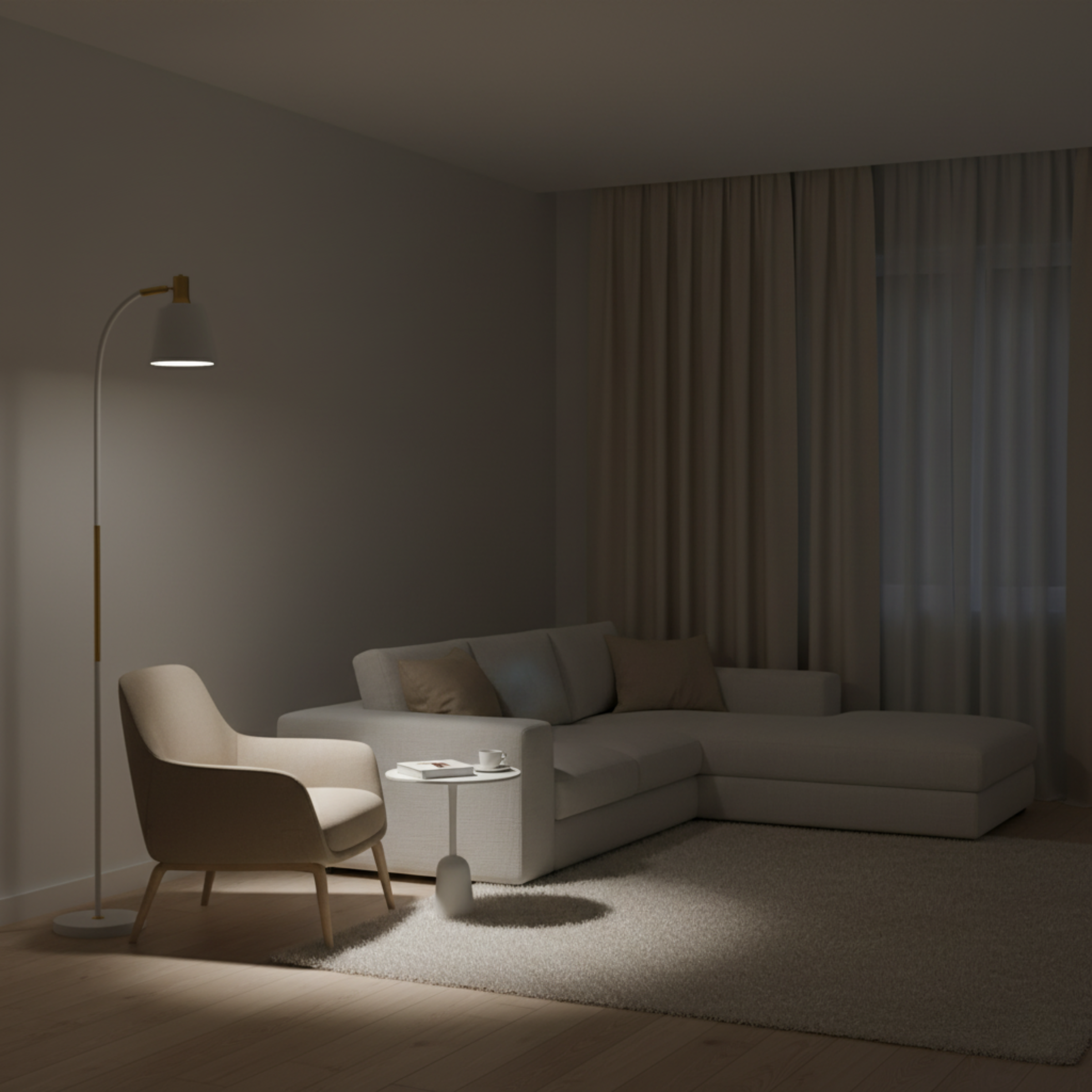 ELARA - Lampa stojąca, Golden White